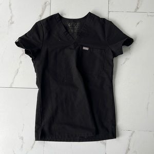 FIGS XXS BLACK SCRUB TOP